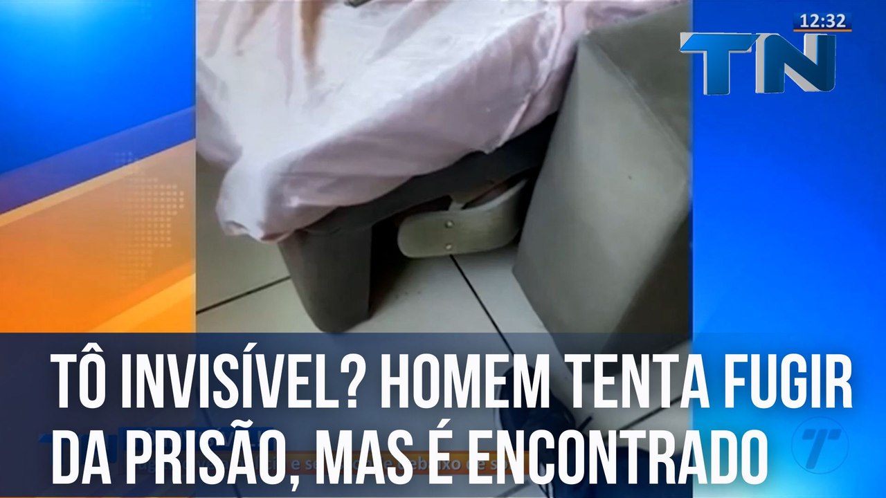 Tô invisível? Homem tenta fugir da prisão, mas...