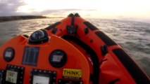 A Welsh lifeboat launches to a yacht in distress