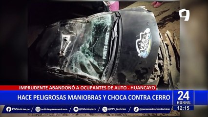 Huancayo: Graban el preciso instante de su violento choque contra un cerro