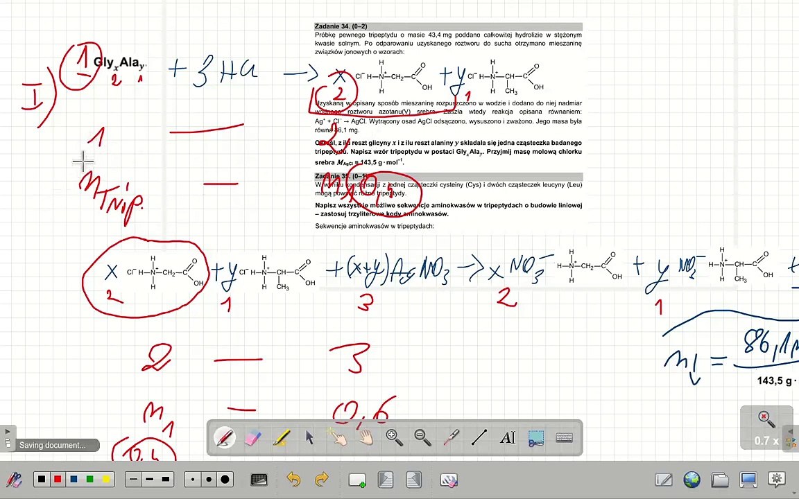 ZADANIE 34 i 35 CKE 2021 MAJ USTALANIE WZORU TRIPEPTYDU. #chemia #chemistry