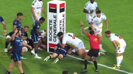 TOP 14 - Essai de Vano KARKADZE (MHR) - Montpellier Hérault Rugby - Stade Rochelais - Saison 2023-2024