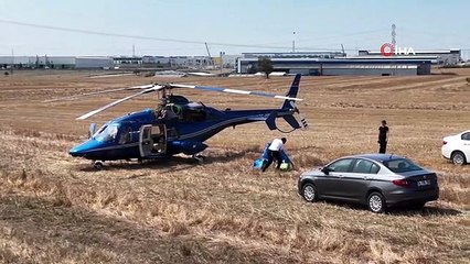 Hattat'ın helikopteri tarlaya zorunlu iniş yaptı