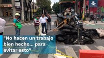 Socavón provoca caos vial en la Roma; 