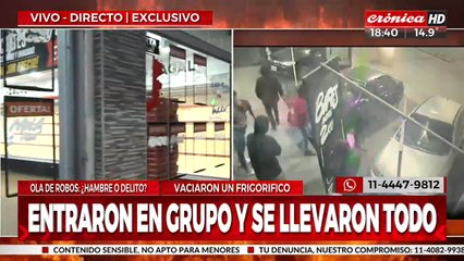 Ola de robos: entraron a una carnicería y la vaciaron en segundos