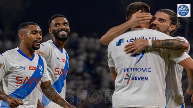 Aleksandr Mitrovic scores a trademark header on his Al-Hilal debut following his £50m move from Fulham as they beat Al-Raed 4-0