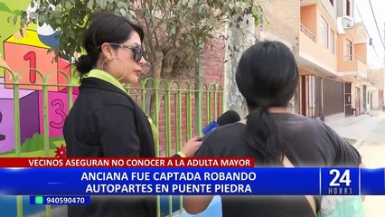 Puente Piedra: anciana es captada robando autopartes de motocicleta