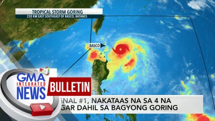 Signal #1, nakataas na sa 4 na lugar dahil sa Bagyong Goring | GMA Integrated News Bulletin