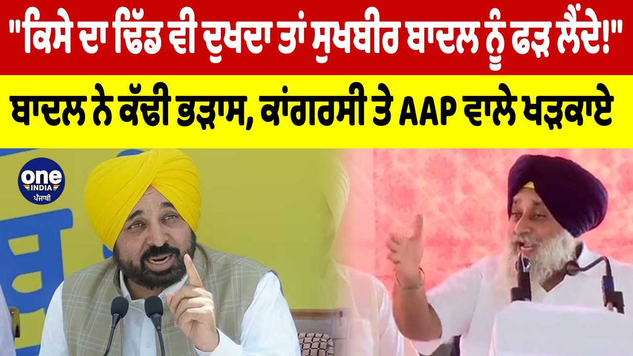 "ਕਿਸੇ ਦਾ ਢਿੱਡ ਵੀ ਦੁਖਦਾ ਤਾਂ Sukhbir Badal  ਨੂੰ ਫੜ ਲੈਂਦੇ!" ਬਾਦਲ ਨੇ ਕੱਢੀ ਭੜਾਸ |OneIndia Punjabi