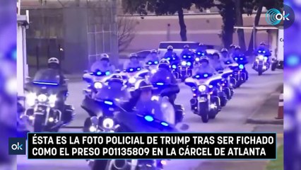 Ésta es la foto policial de Trump tras ser fichado como el preso P01135809 en la cárcel de Atlanta