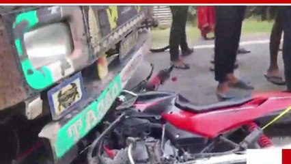 BREAKING: NH-73 पर सड़क हादसा, बच्चों के साथ ससुराल जा रहे युवक की बाइक ट्रक से टकराई