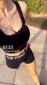 Caroline Receveur atteinte d'un cancer, elle assume son cathéter lors d'une balade. Instagram