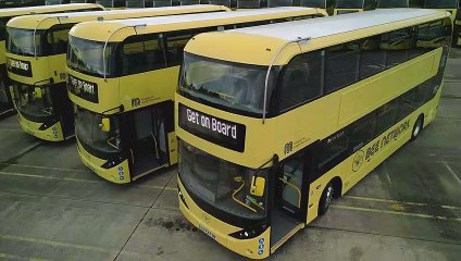 Drone footage of the new fleet of Bee Network buses