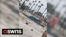 Tropical Storm Hilary: Video shows truck submerged by floodwaters
