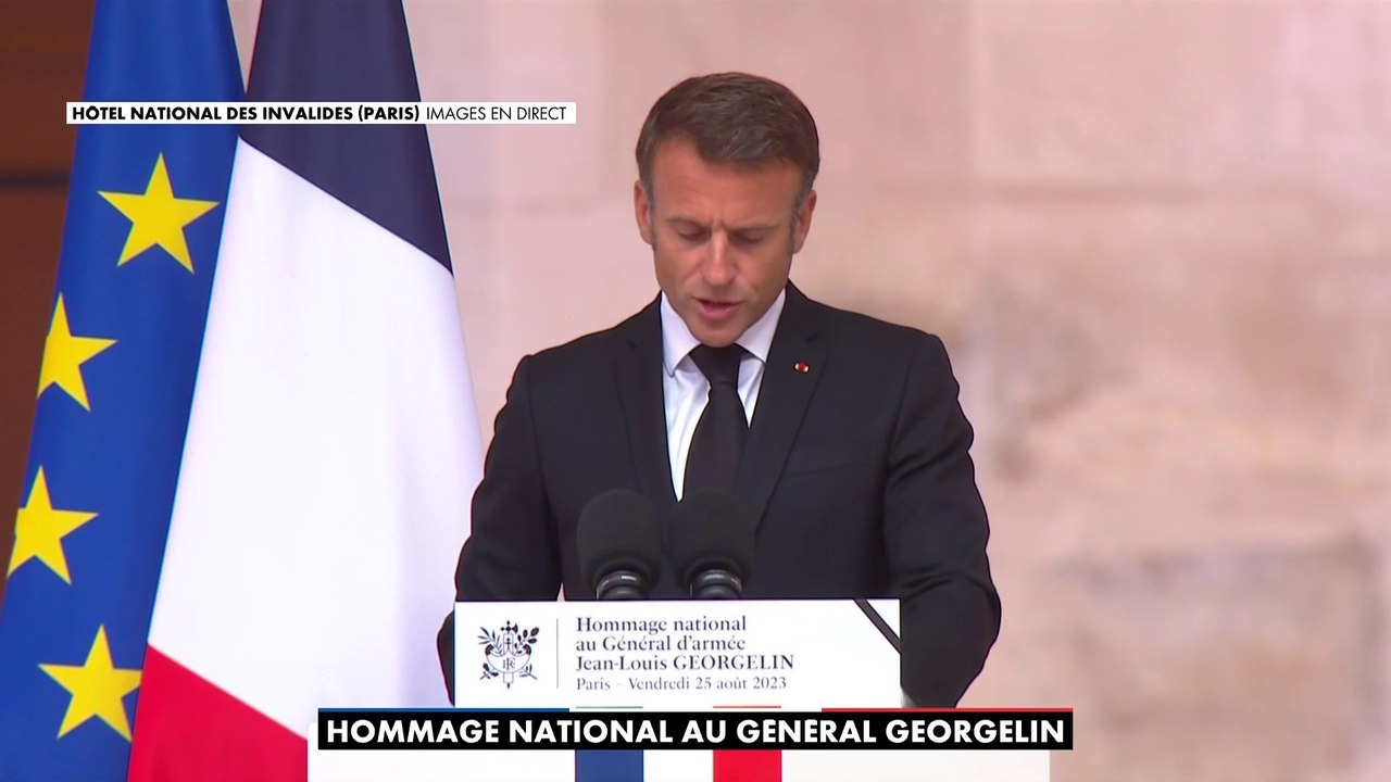 Emmanuel Macron : «Sa force était aussi une foi. Il était un soldat pénétré d'espérance, celui qui croyait au ciel et celui qui marchait au pas»
