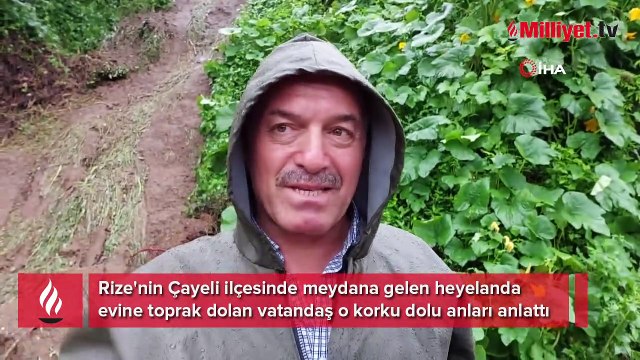 Rize'de heyelan! 1 ev yıkıldı, 8 ev boşaltıldı