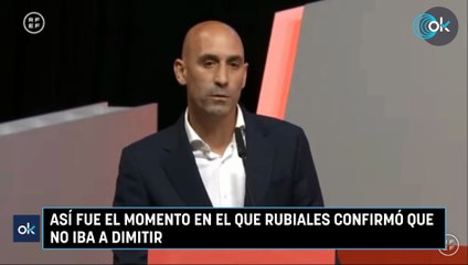 Así fue el momento en el que Rubiales confirmó que no iba a dimitir