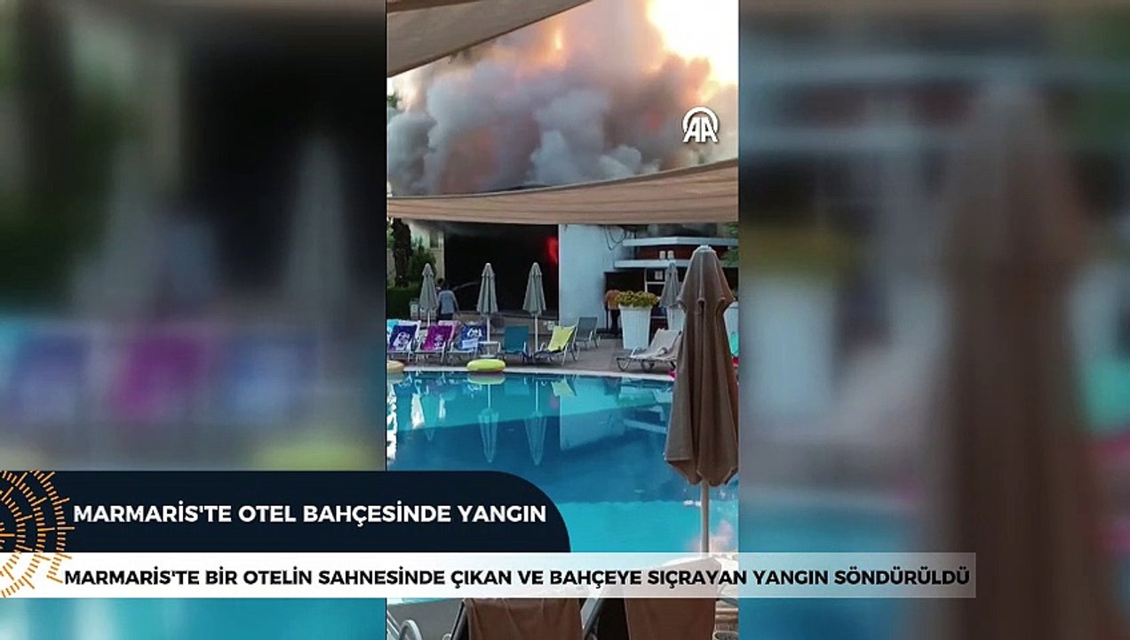 Muğla'da otelin bahçesinde çıkan yangın zarara neden oldu