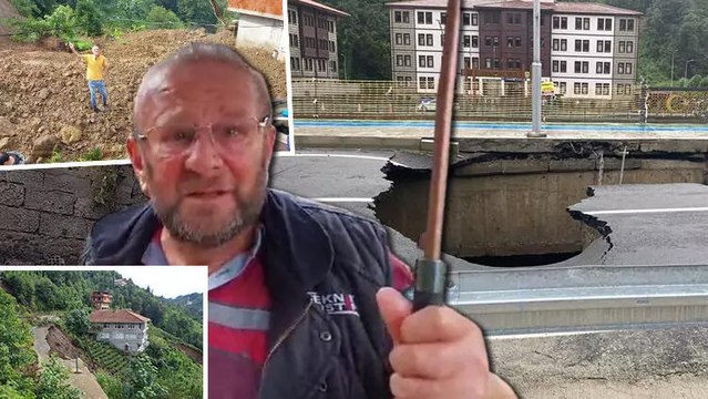 Rize’de heyelan... Evler boşaltıldı, yol çöktü