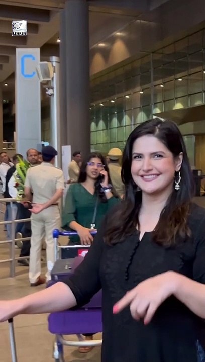 Zareen Khan ब्लैक शूट में एयरपोर्ट पर आईं नजर