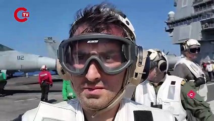 Damat Selçuk Bayraktar 'davet' üzerine USS Gerald R. Ford uçak gemisinde