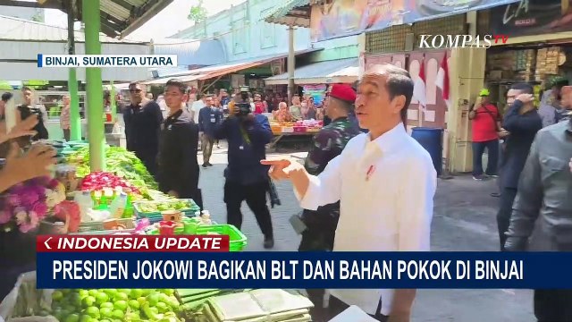 Sapa Warga di Pasar Brahrang Binjai, Jokowi Bagikan BLT dan Bahan Pokok