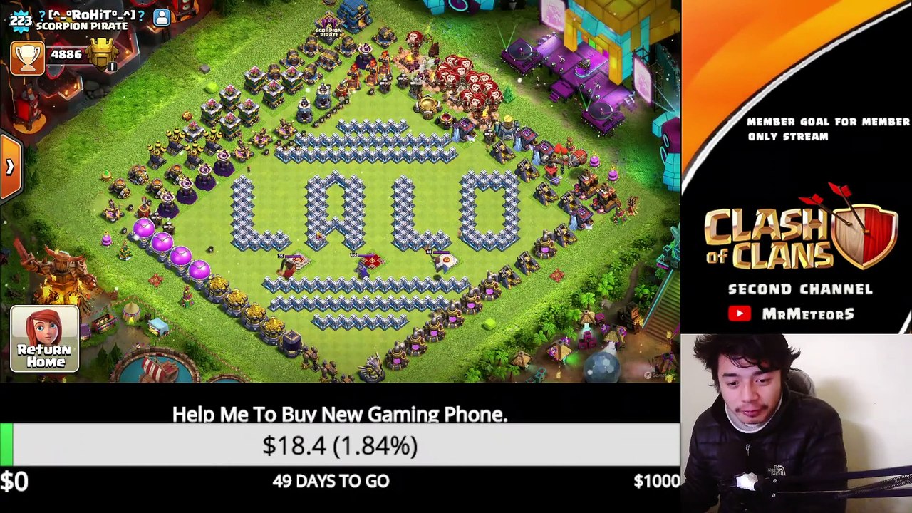 COC Live Base Review Legend Hits Face Cam
