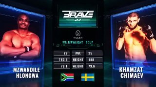 MMA Fight between Khamzat Chimaev vs Mzwandile Hlongwa | FREE MMA Fight from BRAVE CF 27