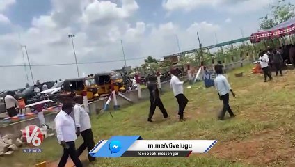 Tummala Nageswara Rao Cars Rally In Khammam _ V6 News (1)