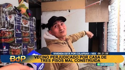 Casa de tres pisos mal construida perjudica a vecino de Villa El Salvador