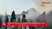 Bodrum'da makilik alanda yangın çıktı! Müdahale ediliyor