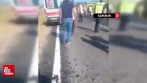 Samsun'da iki otomobil kafa kafaya çarpıştı