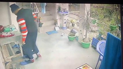 Le père descend les marches