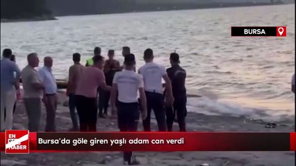 Bursa'da göle giren yaşlı adam can verdi