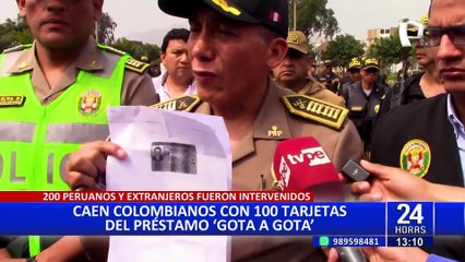 Extranjeros son detenidos con un ciento de tarjetas del “gota a gota”