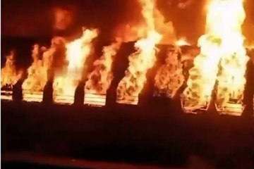 Video: लखनऊ से रामेश्वरम जा रही ट्रेन में लगी भीषण आग, 4 यात्रियों की मौत