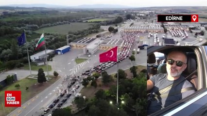 Gurbetçiler dönüş yolunda kilometrelerce kuyruk oluşturdu