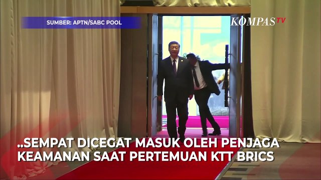 Momen Penerjemah Xi Jinping Diadang Penjaga Keamanan KTT BRiCS