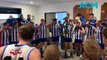 The Harrow Balmoral Southern Roos celebrate a finals win by singing their team song | The Wimmera Mail-Times | Sunday, August 26, 2023