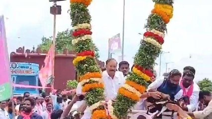 మంచిర్యాల: బాల్క సుమన్ కి భారీ గజమాలతో స్వాగతించిన శ్రేణులు