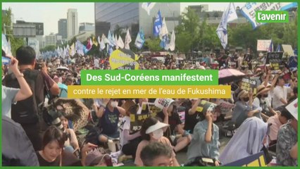 Des Sud-Coréens manifestent contre le rejet en mer de l'eau de Fukushima