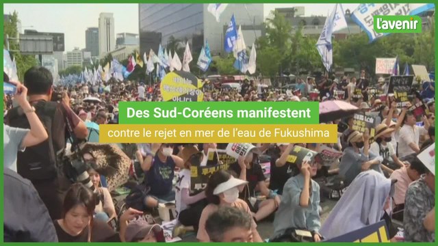 Des Sud-Coréens manifestent contre le rejet en mer de l'eau de Fukushima