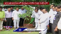 Gutha Sukender Reddy, Minister Niranjan Reddy Harithaharam At Telangana Assembly Premises _ V6 News (4)