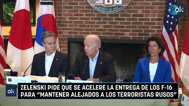 Zelenski pide que se acelere la entrega de los F-16 para mantener alejados a los terroristas rusos