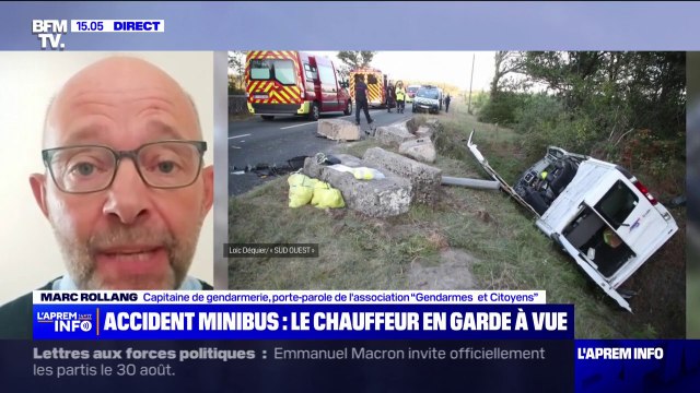 Accident de minibus dans le Lot-et-Garonne: le témoignage du conducteur sera déterminant pour identifier, au moins en partie, les raisons de cet accident , affirme Marc Rollang (Gendarmes et Citoyens)