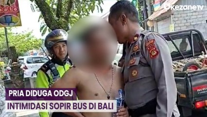 Pria Diduga ODGJ Intimidasi Sopir Bus di Ba