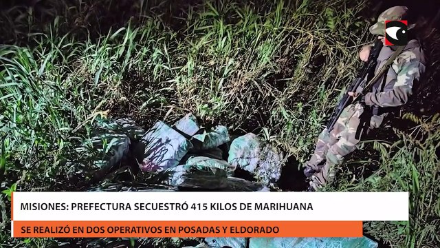 Misiones: Prefectura secuestró 415 kilos de marihuana