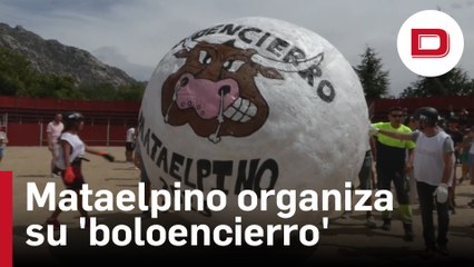 Mataelpino organiza su 'boloencierro' tradicional con una bola de más de 200 kilos