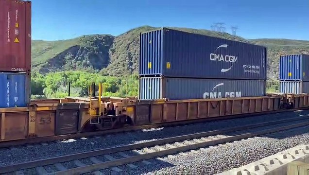 Union Pacific and BNSF 3 Way Meets at Blue Cut CA.