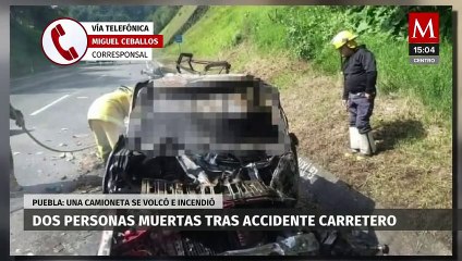 Accidente carretero deja a dos personas sin vida en Puebla