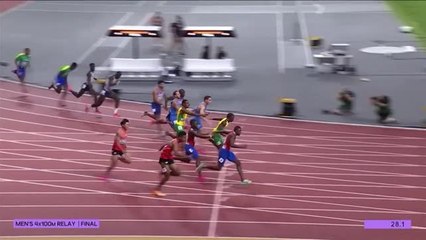 Lyles lands third gold as US win 4 x 100 relay